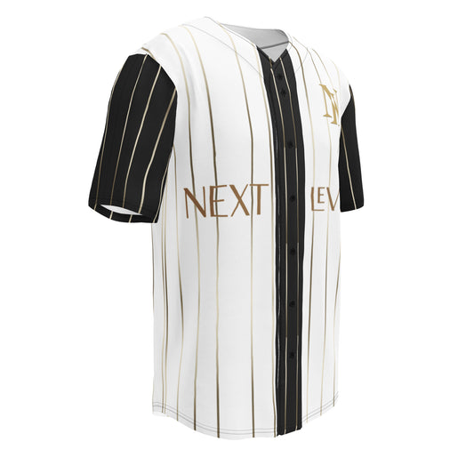Camisa Beisbol Next Level blanca, streetwear de lujo hombre España estilo urbano