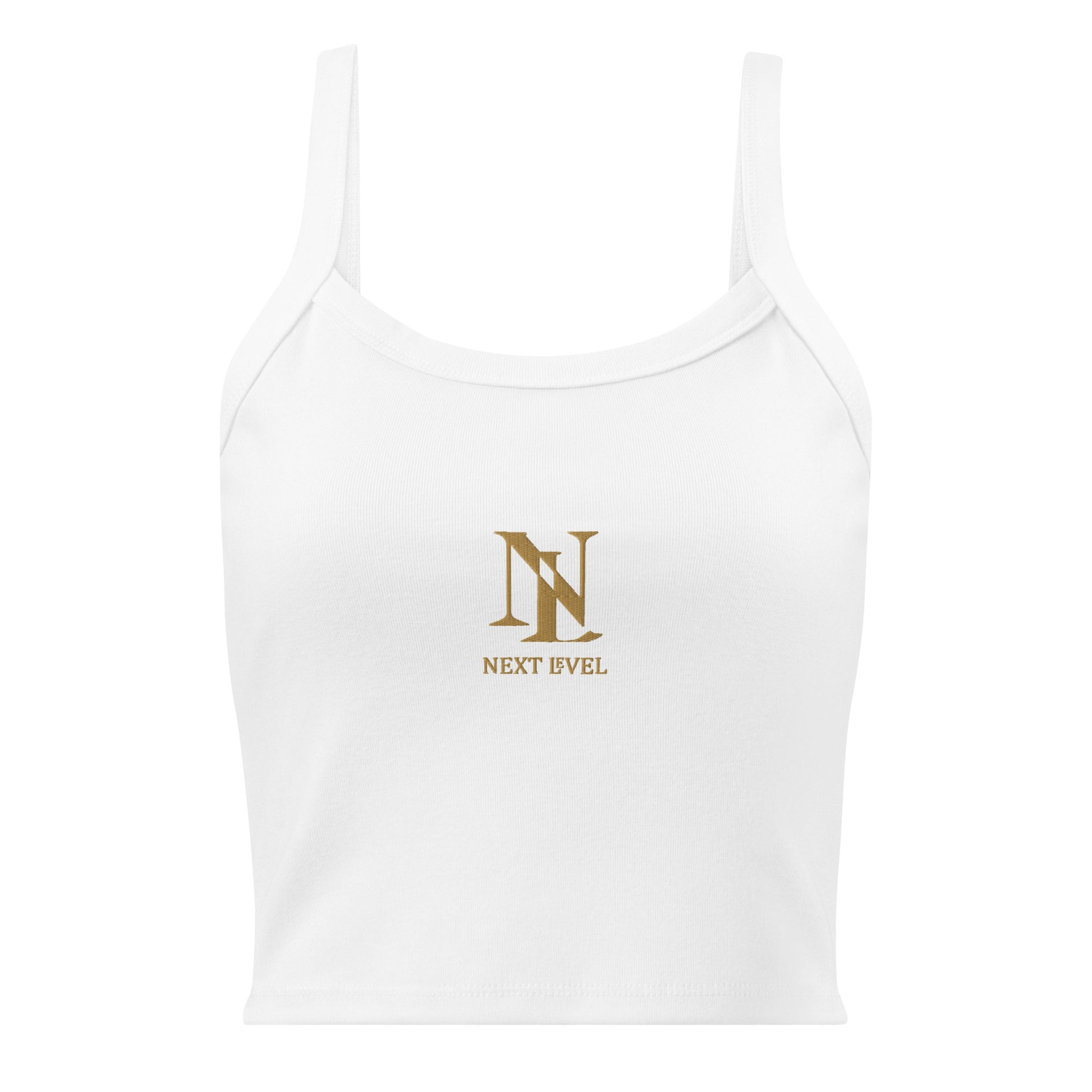 Camiseta tirantes básica blanca Next Level perfil, fit streetwear de lujo mujer España