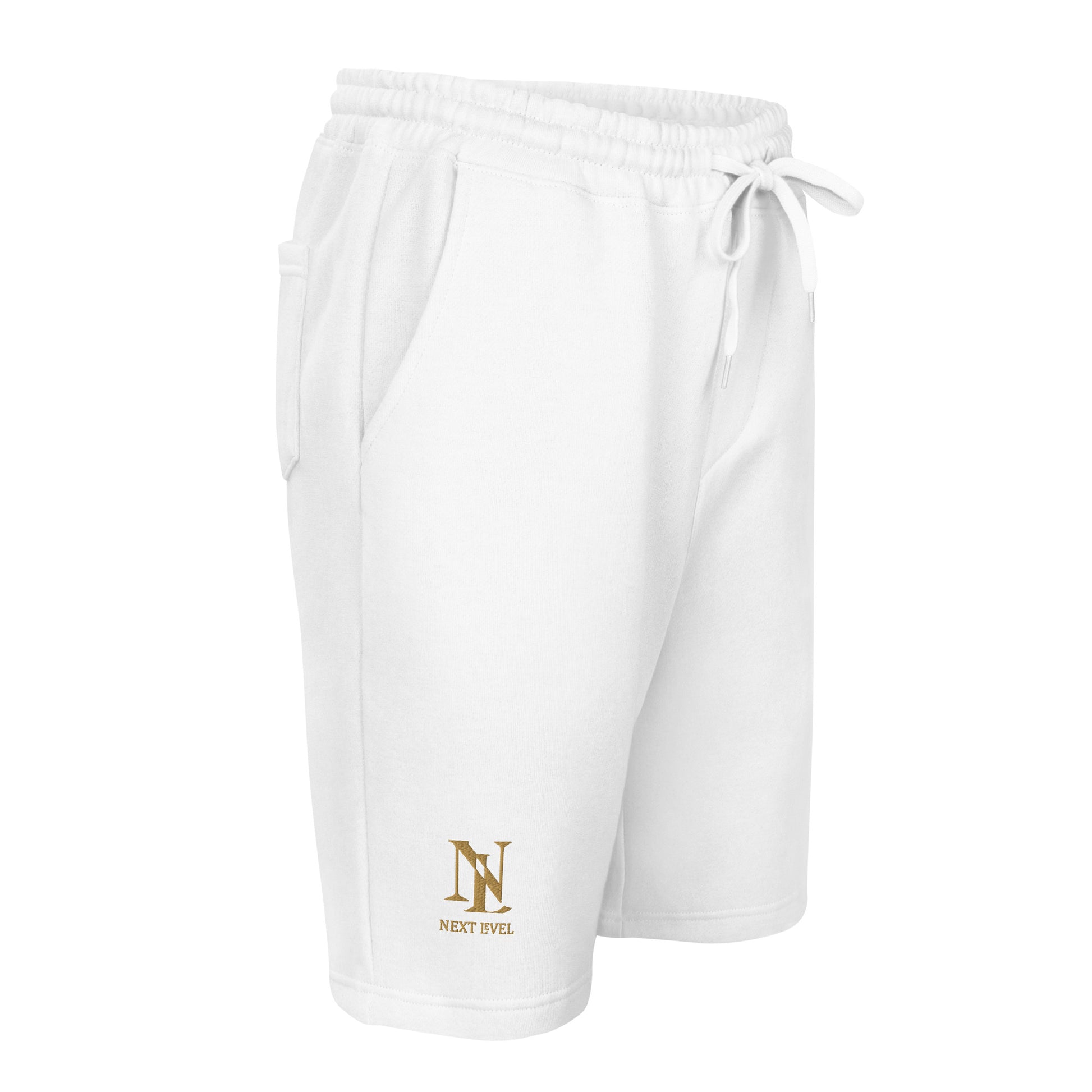 Pantalón corto blanco Next Level bolsillo trasero, streetwear de lujo moda urbana España