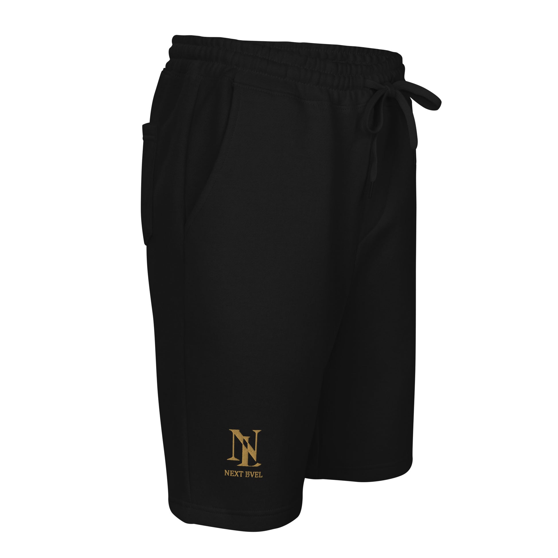 Pantalón corto negro Next Level perfil, bolsillos forrados moda urbana premium España